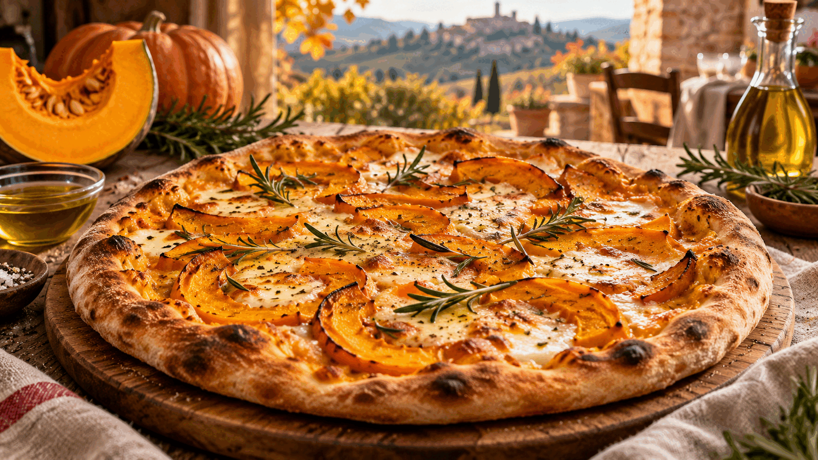 Con 3 ingredienti di stagione preparo una pizza alla zucca croccante e saporita