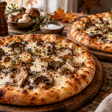 Croccante fuori e morbida al centro, questa pizza ai funghi è perfetta da condividere