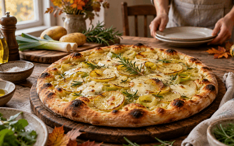 Ho ritrovato nella pizza con porri e patate il sapore semplice delle sere in famiglia