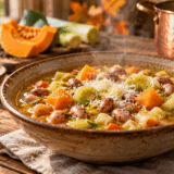 Il mio minestrone d'autunno, con zucca e porri, è un abbraccio in una scodella fumante