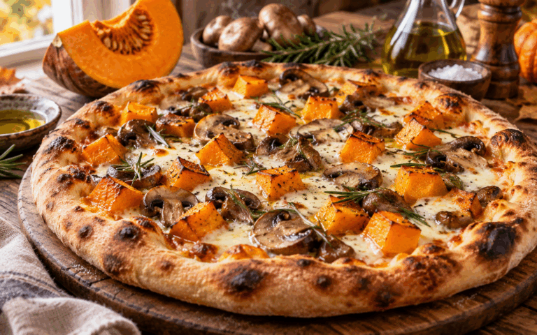 La mia pizza con zucca e funghi profuma d’autunno e conquista tutta la famiglia