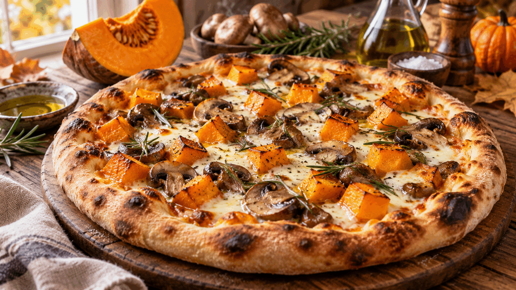 La mia pizza con zucca e funghi profuma d’autunno e conquista tutta la famiglia