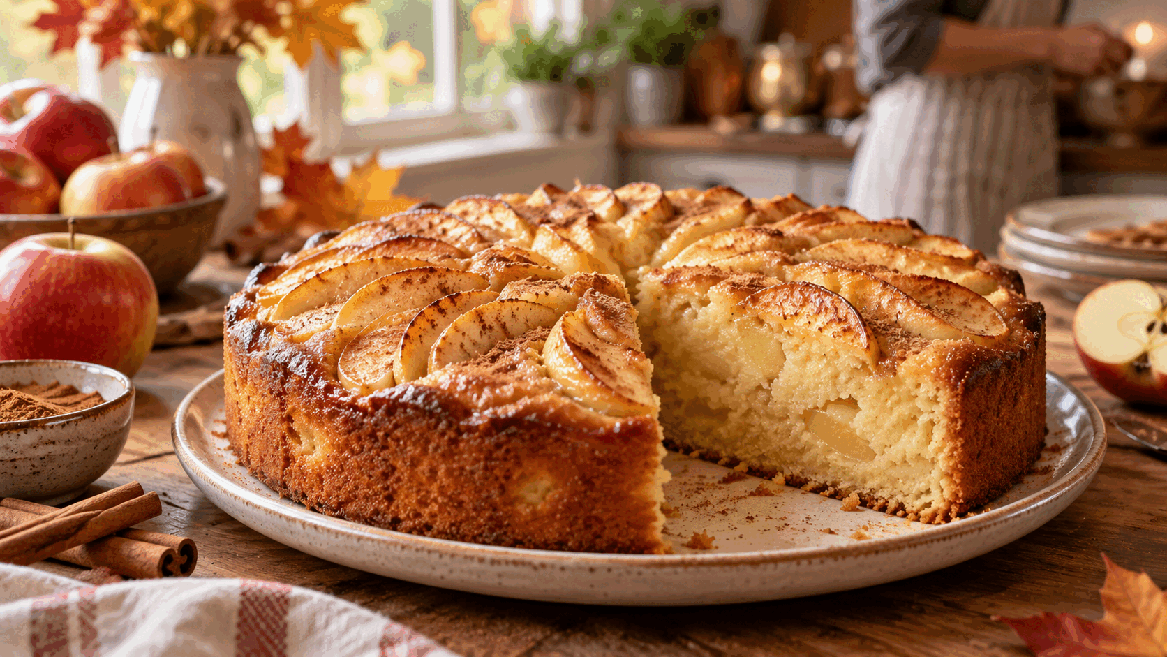 La mia torta di mele, con cannella e cuore morbido, profuma d’autunno in casa