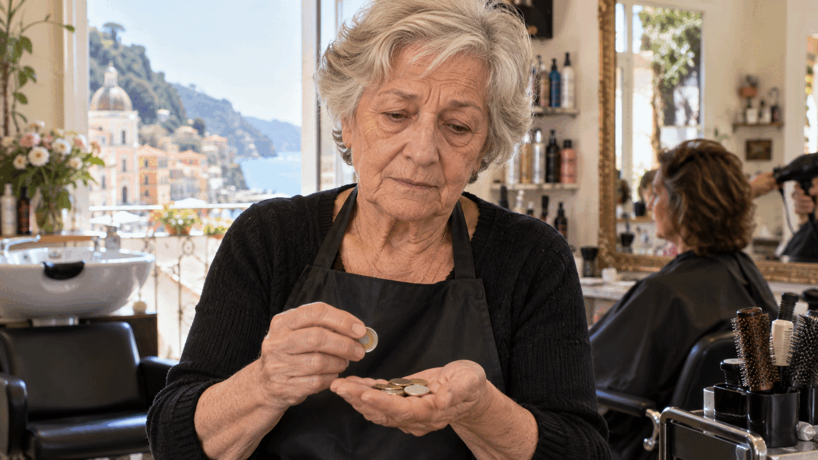Va in pensione a 63 anni, poi riapre il salone a 71: «Oggi ho guadagnato 30 euro, bastano a malapena per la luce»